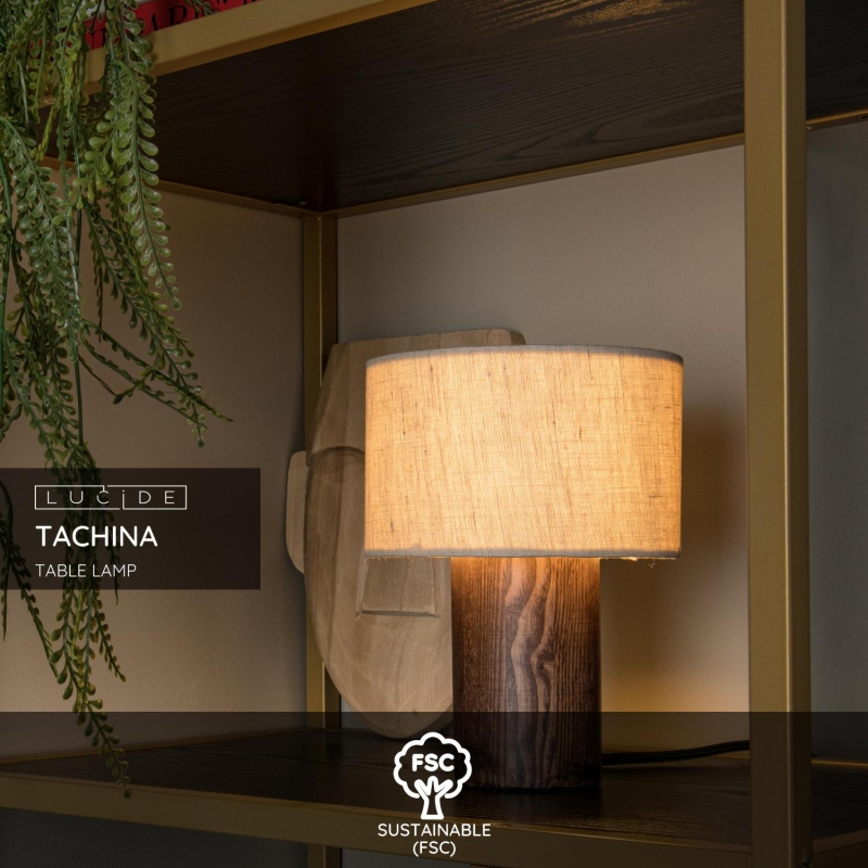 Lucide TACHINA - Stolná lampa - 1xE14 - Natural